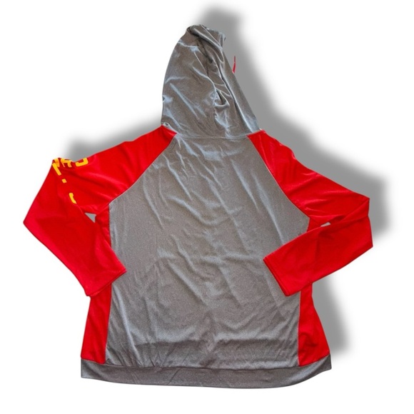 FANATICS KC Chiefs Women's Lightweight Full-Zip Hoodie - Heather Gray/Red 3XL - Picture 8 of 15